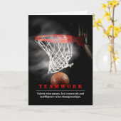Teamwork Basketball Motivational Inspirational Kaart (Gele Bloem)