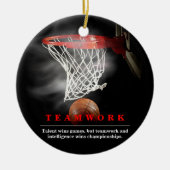 Teamwork Basketball Motivational Inspirational Keramisch Ornament (Voorkant)