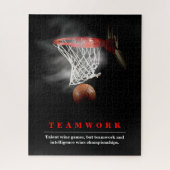 Teamwork Basketball Motivational Inspirational Legpuzzel (Verticaal)
