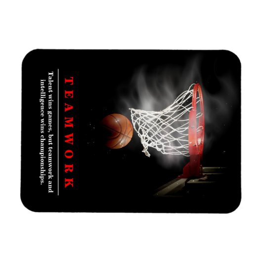 Teamwork Basketball Motivational Inspirational Magneet (Horizontaal)