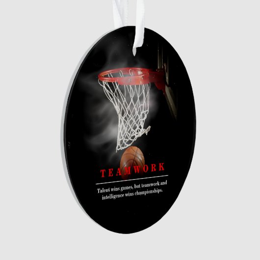 Teamwork Basketball Motivational Inspirational Ornament (voorkant)