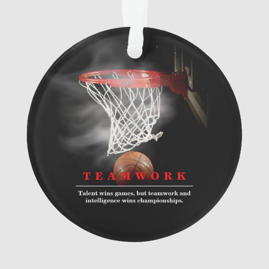Teamwork Basketball Motivational Inspirational Ornament (achterkant)
