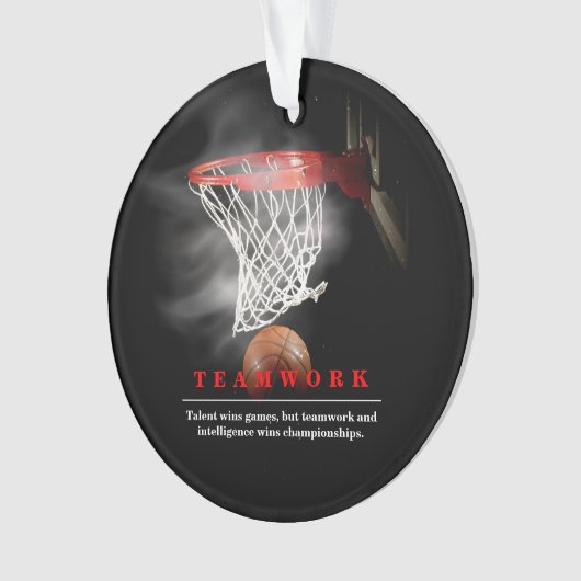Teamwork Basketball Motivational Inspirational Ornament (voorkant)