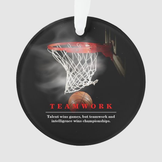 Teamwork Basketball Motivational Inspirational Ornament (voorkant)