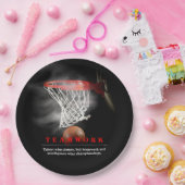 Teamwork Basketball Motivational Inspirational Papieren Bordje (Feest)
