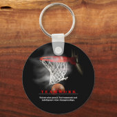 Teamwork Basketball Motivational Inspirational Sleutelhanger (Voorkant)