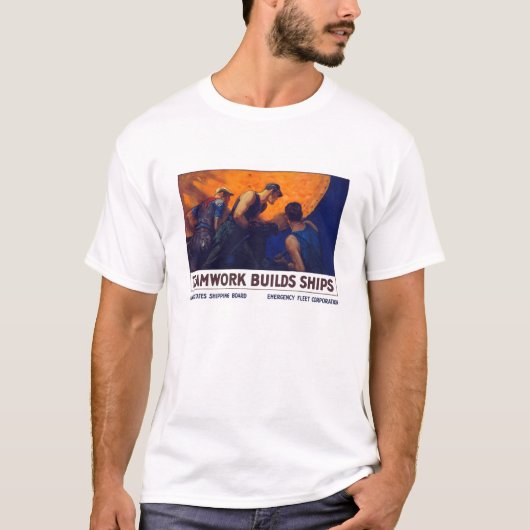 Teamwork bouwt schepen — Eerste Wereldoorlog T-shirt (Voorkant)