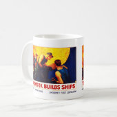 Teamwork bouwt schepen koffiemok (Voorkant links)