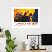 Teamwork Builds Ships Poster (Thuiskantoor)