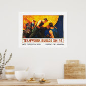 Teamwork Builds Ships Poster (Keuken)