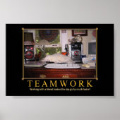 Teamwork Desk Kat Mini Poster (Voorkant)