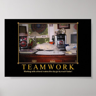 Teamwork Desk Kat Mini Poster