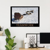 Teamwork Dog Sled Poster (Thuiskantoor)