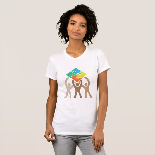 Teamwork en Unity Jigzaag Puzzle Logo T-shirt (Voorkant volledig)