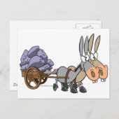 teamwork ezel cartoon briefkaart (Voorkant / Achterkant)