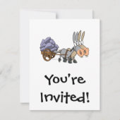 teamwork ezel cartoon kaart (Voorkant)