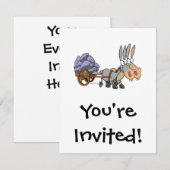 teamwork ezel cartoon kaart (Voorkant / Achterkant)