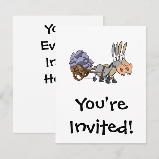 teamwork ezel cartoon kaart (Voorkant / Achterkant)