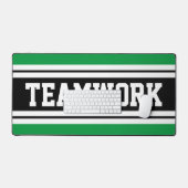 TEAMWORK Fun Green Zwart Wit Racing Stripes Bureaumat (Keyboard & Muis)