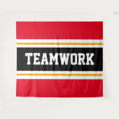 TEAMWORK Fun Helder Rood Zwart Wit Racing Stripes Wandkleed (Voorkant (horizontaal))