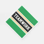 TEAMWORK Groen Zwart Wit Geel Racing Stripes Servet (Hoek)