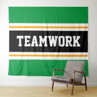 TEAMWORK Groen Zwart Wit Geel Racing Stripes