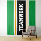 TEAMWORK Groen Zwart Wit Geel Racing Stripes Wandkleed (In situ)