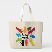 teamwork grote tote bag (Achterkant)
