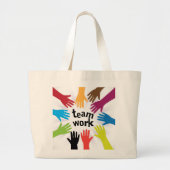 teamwork grote tote bag (Voorkant)