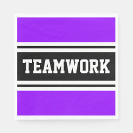 TEAMWORK Helder Paarse Zwart Wit Racing Stripes Servet