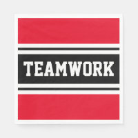 TEAMWORK Helder Rood Zwart Wit Racing Stripes