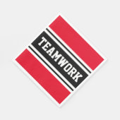 TEAMWORK Helder Rood Zwart Wit Racing Stripes Servet (Hoek)
