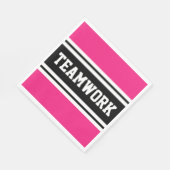 TEAMWORK Helder Roze Zwart Wit Racing Stripes Servet (Hoek)