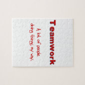 Teamwork. Iedereen doet dingen op mijn manier. Legpuzzel (Horizontaal)