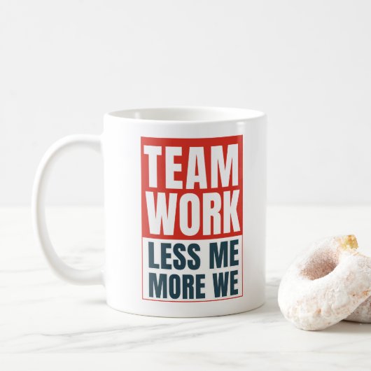 Teamwork Inspirerend Quote Personeel Kantoor Gift Koffiemok (Met donut)