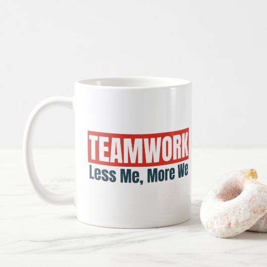 Teamwork Inspirerende Citat Personeel Bedrijfs Cad Koffiemok (Met donut)