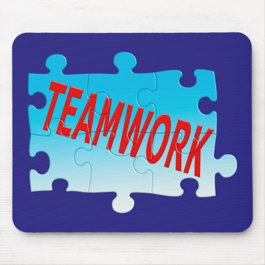 Teamwork Jigzaag Puzzle Muismat (Voorkant)