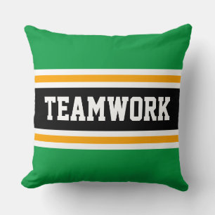 TEAMWORK Kleurrijke Groen Zwart Wit Racing Stripes Kussen
