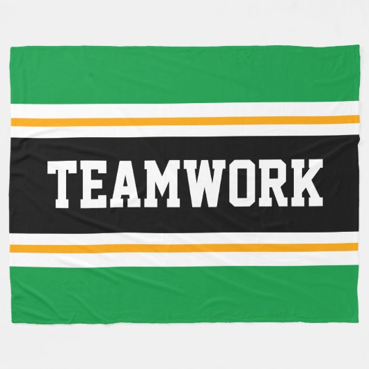 TEAMWORK Leuk Atletisch Groen Zwart Wit Strepen Fleece Deken (Voorkant (Horizontaal))