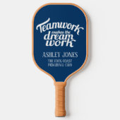 Teamwork maakt de droom blauw tot werk pickleball paddle (Voorkant)