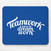Teamwork maakt de droom blauw wit muismat (Voorkant)