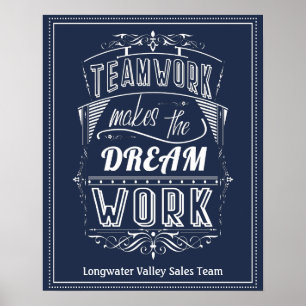 Teamwork maakt de droom Motivatie Poster