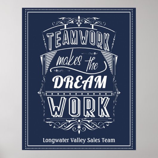 Teamwork maakt de droom Motivatie Poster (Voorkant)