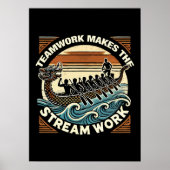 Teamwork maakt de stream werk, Dragon Boat Racing Poster (Voorkant)