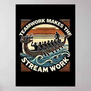 Teamwork maakt de stream werk, Dragon Boat Racing Poster