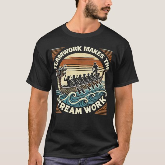 Teamwork maakt de stream werk, Dragon Boat Racing T-shirt (Voorkant)