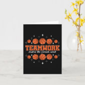 Teamwork Maakt Droom Werk Sport Baller Basketbal Kaart (Gele Bloem)