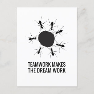 TEAMWORK MAAKT HET DREAMWERK BRIEFKAART