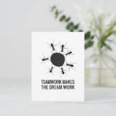 TEAMWORK MAAKT HET DREAMWERK BRIEFKAART (Staand voorkant)