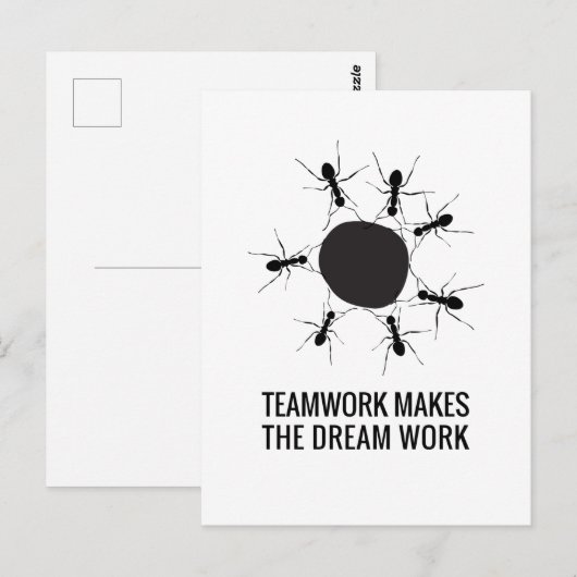 TEAMWORK MAAKT HET DREAMWERK BRIEFKAART (Voorkant / Achterkant)